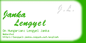 janka lengyel business card